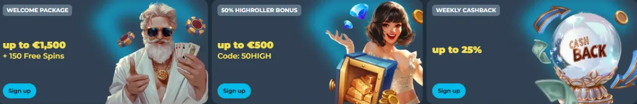 Welkomstpakket tot 1500 euro en 150 gratis spins over drie stortingen bij Gigaspinz